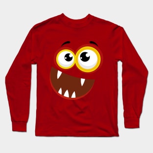 Funny monster face expression Long Sleeve T-Shirt